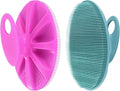 INNERNEED Silicone Body Cleansing Brush Exfoliating Scrubber, DGreen+Purple | Gentle Massage, Deep Clean, Hygienic Shower Scrub Brush Soft Bristles for All Skin Types, Easy to Hold