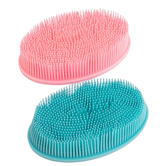 DNC 3 Pack Silicone Body Scrubber and Back Scrubber for Shower Brush
