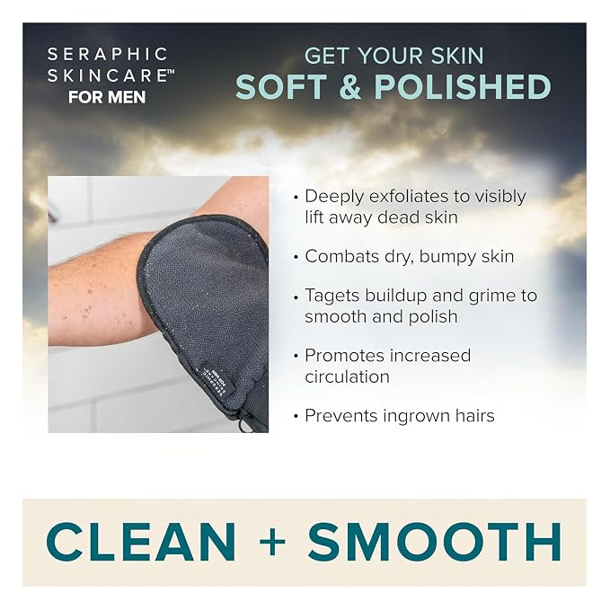 Seraphic Skincare Ultimate Body Exfoliating Mitt for Body, Exfoliating Glove & Body Scrubber for Shower Use, Deep Body Exfoliation, Dead Skin Removal & Self Tanner Washcloth