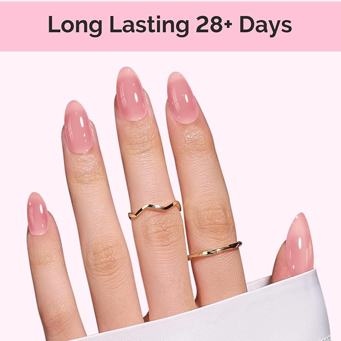 MelodySusie Jeweliver Jelly Gel Nail Polish, 0.5Fl.oz Classic Nude Pink Gel Polish Soak Off UV LED Light Cure Gift for Women Manicure Nail Art DIY at Home B6649