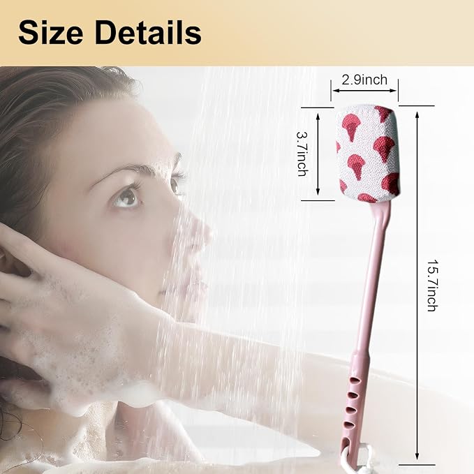 Shower Back Brush,Non-Slip Shower Brush with Long Handle,Gentle Exfoliation, No Harm to Skin, Suitable for All Kinds of Skin