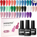 JODSONE 23 PCS Gel Nail Polish Set with Base Glossy and Matte Top Coat Multicolored Gel Nail Long Lasting Suitable for All Seasons