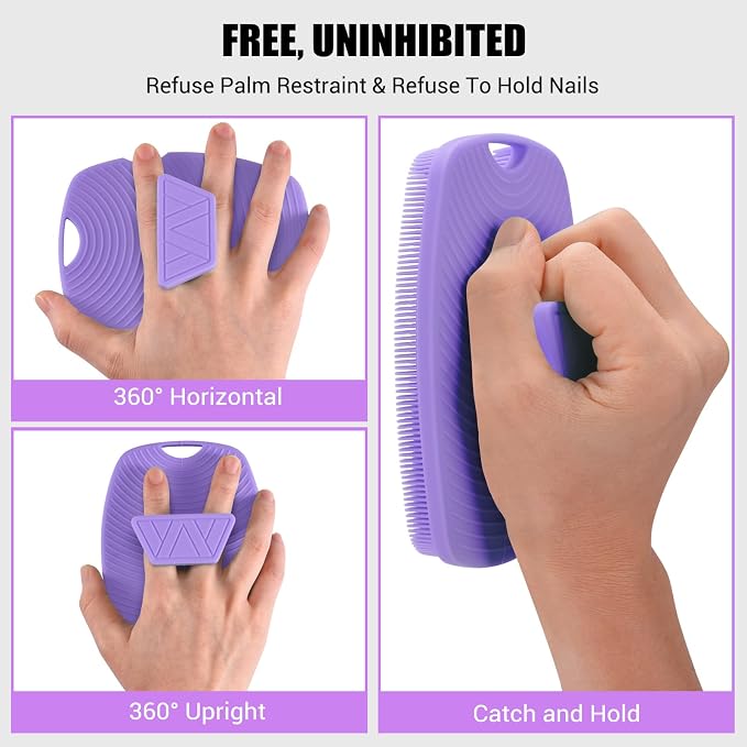 Canroom Silicone Bdoy Scrubber -Anti Zinc Infused-Exfoliating Shower Brush | Highly Elastic Bristles Exfoliator Silicone Shower Scrubber for Body,Cellulite Reduction,Blood Circulation-Purple