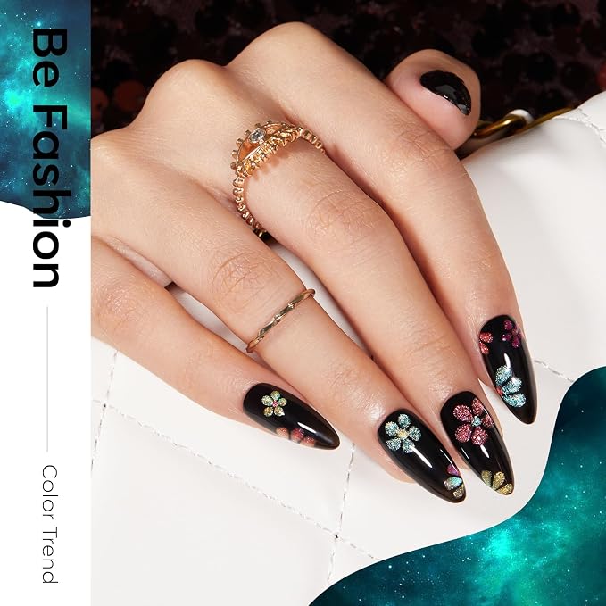 modelones Cat Eye Gel Nail Polish Set Glitter 6Colors Red Green Yellow