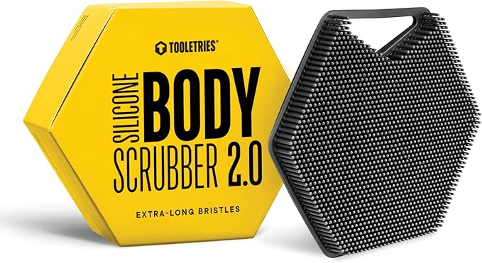 TOOLETRIES Silicone Body Scrubber 2.0, Loofah Alternative - Charcoal | Gentle exfoliating shower scrubber that's quick drying, hygienic and longer lasting than traditional loofahs.
