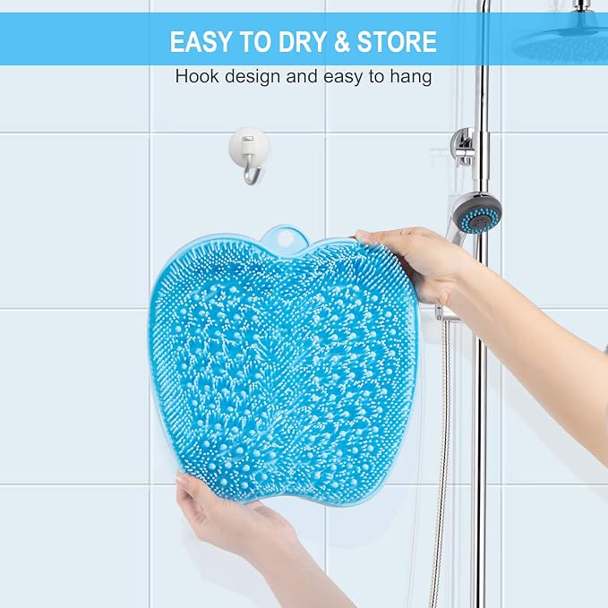 BESKAR XL Larger Shower Foot Scrubber Mat with Non-Slip Suction Cups | Cleans, Smooths, Exfoliates, Massages Your Feet Without Bending, Improve Foot Circulation, Soothes Tired Feet