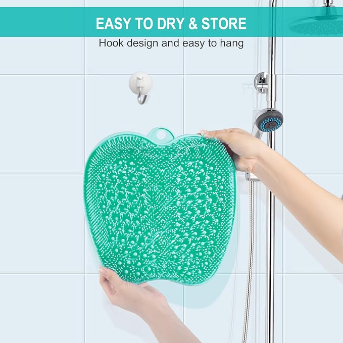 BESKAR XL Larger Shower Foot Scrubber Mat with Non-Slip Suction Cups | Cleans, Smooths, Exfoliates, Massages Your Feet Without Bending, Improve Foot Circulation, Soothes Tired Feet