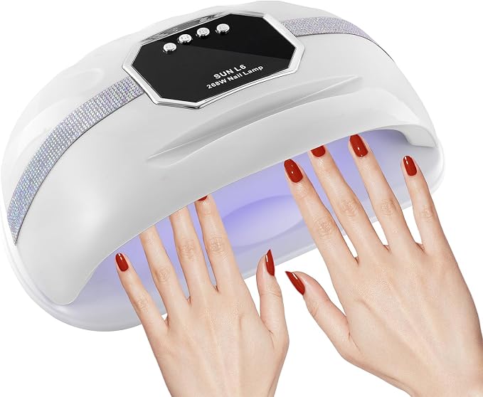 268W UV LED Nail Lamp for Two Hand | 4 Timers,Detachable Pedicure Base,Automatic Sensor,Gel Polish Dryer