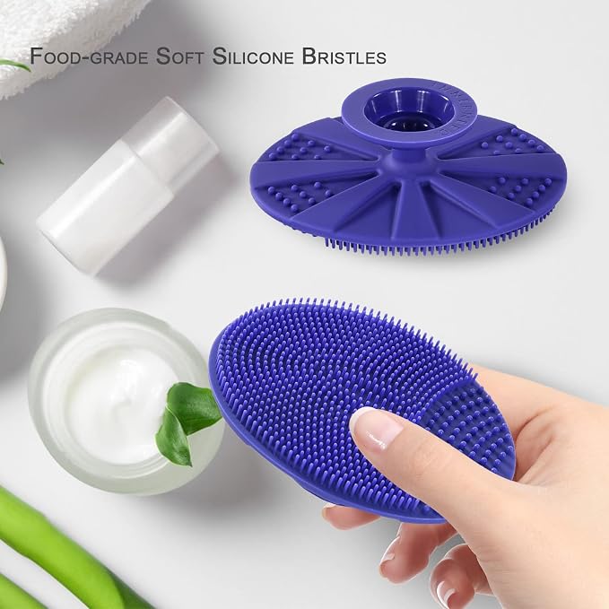 Soft Silicone Facial Cleansing Scrubber Hygienic Face Brush, Pack of 4 | INNERNEED Food-grade Soft Bristles Handheld Brush, Gentle Cleansing & Massaging for All Skin Types