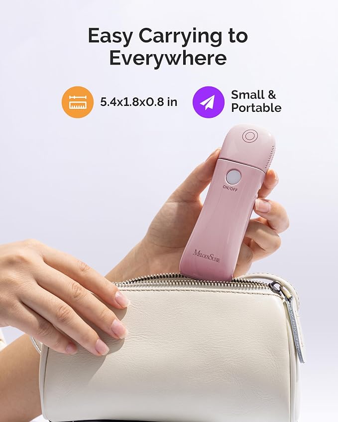 MelodySusie 2in1 Mini Cordless UV Nail Lamp P-ART09F for Manicure Beginners | Hands-Free Fold-out Stand,Lighting & Curing 2 Mode,30s/60s Timer, Use for Home Nail Art Design, 1000mAh Battery
