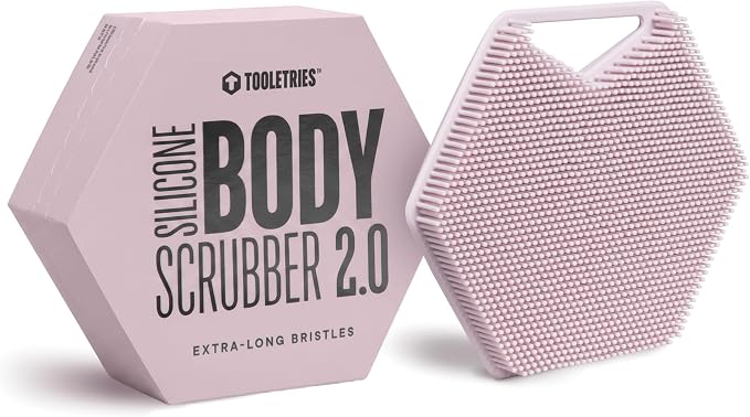 TOOLETRIES Silicone Body Scrubber 2.0, Loofah Alternative - Blossom | Gentle exfoliating shower scrubber that's quick drying, hygienic and longer lasting than traditional loofahs.