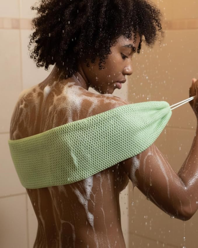 Yiclick African Net Sponge Authentic with Knots 2 Pack - Exfoliating Washcloth Towel, Back Scrubber for Shower Bath, Exfoliating Body Scrubber Exfoliator, African Rags Wash Cloth Loofah Lufa Sponge
