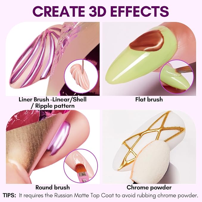 Makartt 3D Nail Gel: Nail Foil Glue Transfer Gels 8g for Partial Transfer | Linear, Shell, Ripple & Painting Art Designs, UV LED Lamp Required, DIY Salon Home Gift
