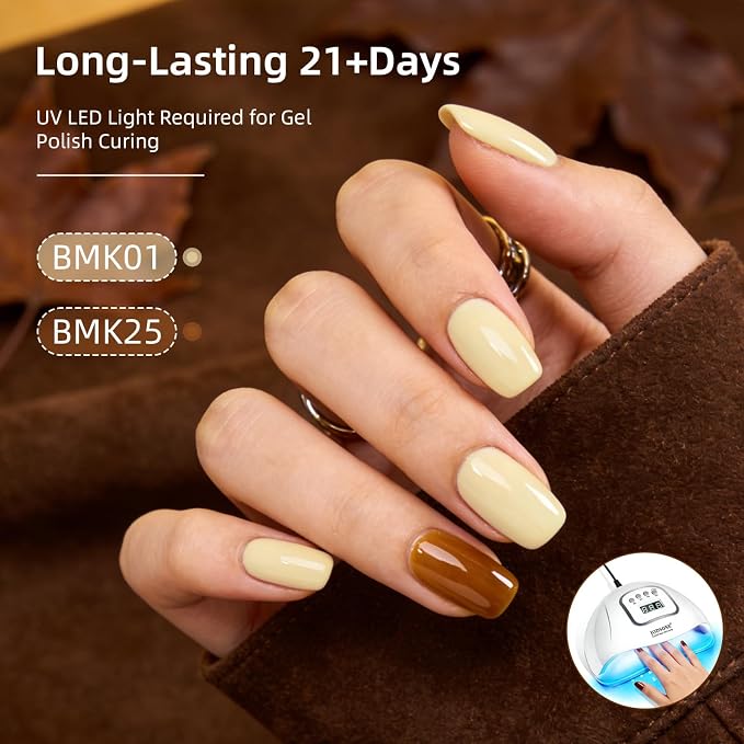 JODSONE Gel Nail Polish Set 32 Colors Nude Brown Gel Polish Set for Salon at Home DIY Nail Art