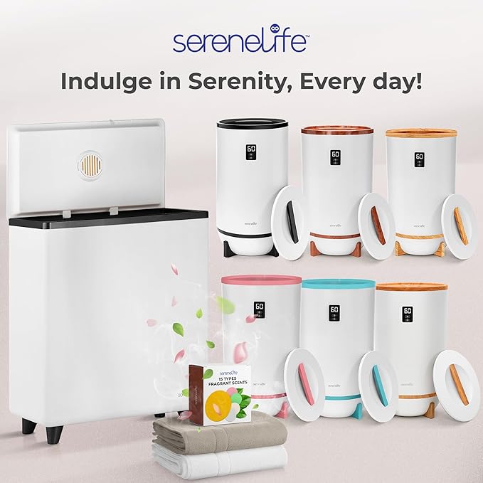 SereneLife Rectangular Towel Warmer Bucket, Large Capacity Single Touch Towel & Blanket Warmer With Insulated Lid, Holds 2 Large Towels/Blanket, Auto Shut-Off For Safety, Black