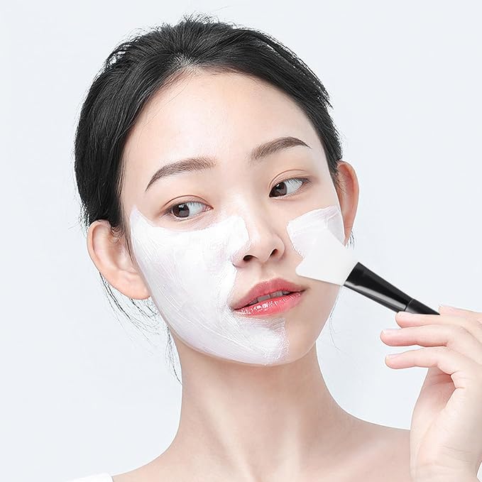 MSQ Silicone Face Mask Brush, Soft Facial Cleansing Scrubber, Facial Mask Brush for Mud, Clay, Charcoal Mixed Mask, DIY, Skincare Applicator Tools (Black 1PC)