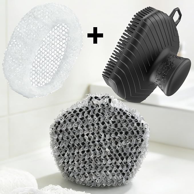 2 Pcs African Net for RamPula Face Scrubber, Facial Exfoliation Sponge Exfoliating Shower Scrubber Skin Smoother, Nylon African Face Sponge Net Great for Daily Use - White
