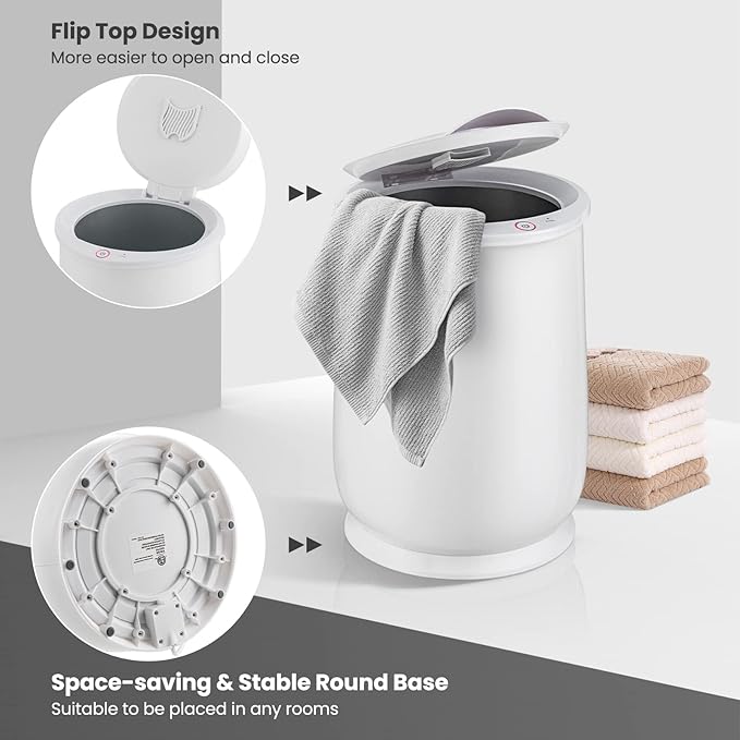 Giantex Towel Warmer Bucket for Bathroom, Portable Spa Hot Towel Heater, Flip-top Lid, Fragrance Holder, Auto Shut Off, 21L Large Capacity Towel Warmer Fits up to 2 Oversized Towels Bathrobes (White)