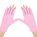 AIRSEE UV Gloves for Nail Lamp,Professional UPF50+ UV Protection for Manicures Nail Art,Fingerless Gloves That Shield Skin from The Sun and Manicure (Light Pink)