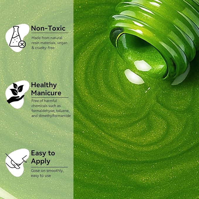Makartt Cat Eye Gel Nail Polish - 10ml Premium Holographic Magnetic Gel with Magnet Stick, Shimmery Galaxy Effect, Long-Lasting Soak Off UV for Salon & Home DIY - Kiwi Green