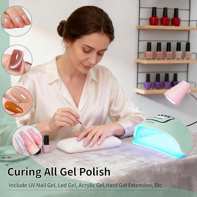 JODSONE U V LED Nail Lamp Gel Polish Dryer Light Green with Smart Auto Sensor 4 Timing Modes Fast Curing