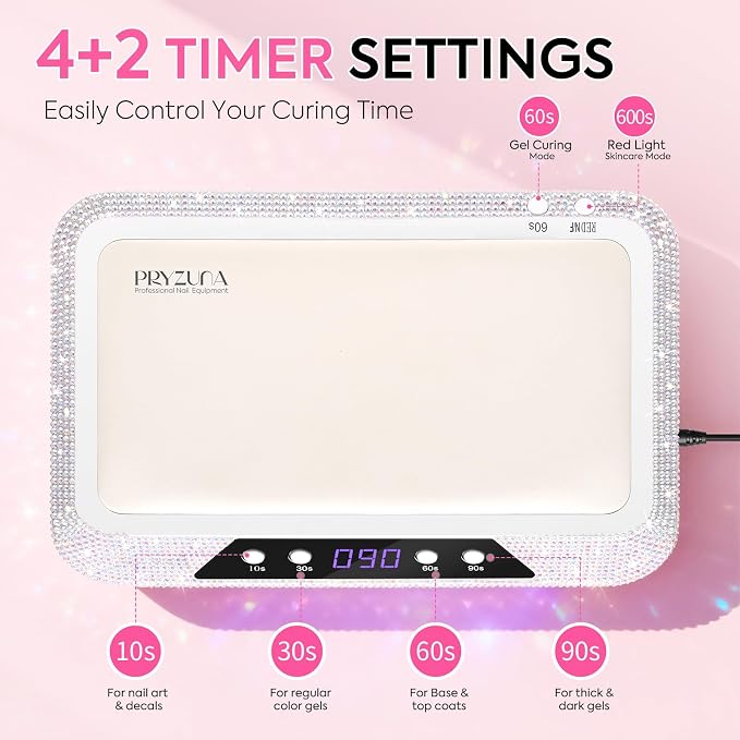 UV LED Nail Lamp, 120W UV Light for Gel Nails with Two-Hand Design | Fast Curing Professional Nail Dryer for Gel Polish, 108 Beads, Padded Wrist Rest, Sensor, 4 Timers for Fingernails & Toenails