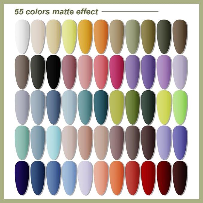 JODSONE 60 PCS Gel Nail Polish Kit with U V Light 55 Colors Gel Polish Base Top Coat Manicure Gifts