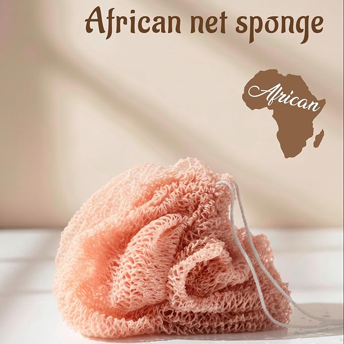 Yiclick African Net Sponge Authentic with Knots - Exfoliating Washcloth Towel, Back Scrubber for Shower Bath, Exfoliating Body Scrubber Exfoliator, African Rags Wash Cloth Loofah Lufa Sponge
