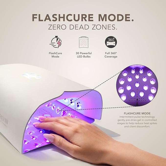 KIARA SKY Beyond Pro V3 UV LED Nail Lamp White – Cordless Rechargeable Gel Lamp w/Smart Sensor, Flashcure Low Heat Mode, Full-Hand Coverage & Timer for Gel Polish, Builder Top Coat 48W (240v)
