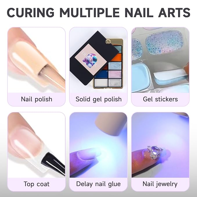 Handheld UV Light for Gel Nails, Portable Mini Nail Light, LED Nail Polish Curing Lamps for Gel Polish, Cordless Rechargeable Nail Dryer with USB for Home DIY Nail Art