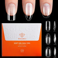 Modelones Almond & Square & Round Nail Tip, Multi-type 3 Styles Gel Tips | Half Matte Full Cover Clear Acrylic Gel Kit Short Fake Nails for Extension DIY Salon 450Pcs 15Sizes