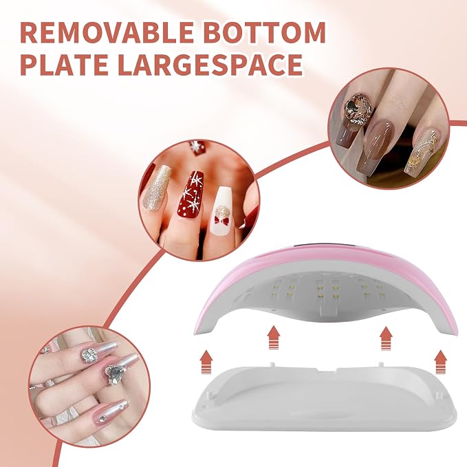 268W UV LED Nail Lamp for Two Hand | 4 Timers,Detachable Pedicure Base,Automatic Sensor,Gel Polish Dryer
