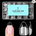 TOMICCA Short Almond Nail Tips, 240pcs 15 Sizes, Soft Gel Tips | Half Matte Pre-Shaped Full Cover Clear Fake Nails, Acrylic Press on Nails for Extension, Beginners and Professional Salon