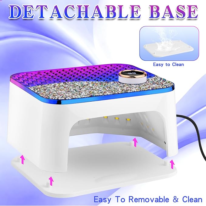 UV LED Nail Lamp, UV Light for Gel Nails with 45 Beads, Auto Sensor, Professional Nail Lamps for Gel Polish (Purple)