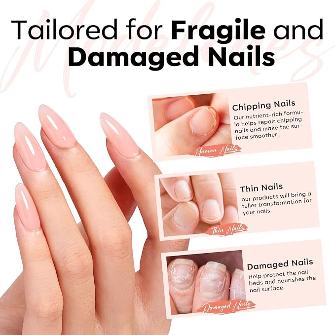 modelones Builder Rubber Gel Base Coat for Nails, Nude Pink Rubber Base Gel Nail Polish for Strengthen Apex Building Extension Protect Weak Nails Long Last U V Manicure Gift for Women