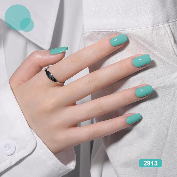GAOY Blue Gel Nail Polish Set, 6 Colors Teal Turquoise Royal Navy Blue | UV Lamp Required, Baby Bright Llight Blue, Pigmented, Long Lasting, Easy to Apply, Salon Manicure at Home, Gift for Women