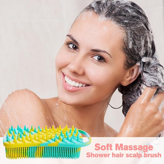 Silicone Body Scrubber, Loofah for Women, Shower Cleaner Scrub Body Brush | Gentle Exfoliating Shower Bath Brush, Rubber Body Wash Deep Cleaning & Exfoliator & Massage, Travel-Friendly for Bathroom