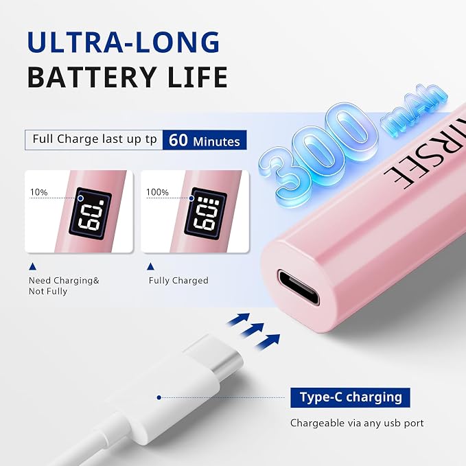 AIRSEE Mini Handheld UV Light with Storage Bag & Display,Pink-with Stand | Cordless Nail Lamps,2 Timers for Fast Cure All Soft Gels, Especially Rhinestone Glue and Gel Nail Strips at Home,Travel