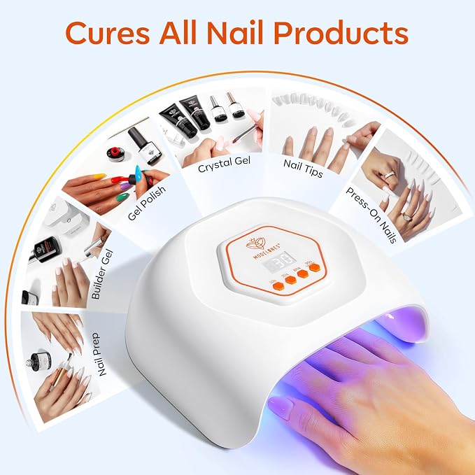 modelones UV Light for Gel Nail, Professional UV LED Nail Lamp | 4 Timer Settings, 21 LEDs, Fast Curing Lamp, Auto Sensor, Compatible with All Gel Polish, Home & Salon Use
