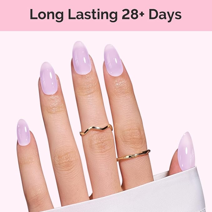 MelodySusie Milky Gel Nail Polish, 0.5Fl Oz Jeweliver Gel Polish Milky White Purple Pastel Color Soak Off UV LED Light Cure Spring Summer Colors Manicure Nail Art DIY at Home JM05