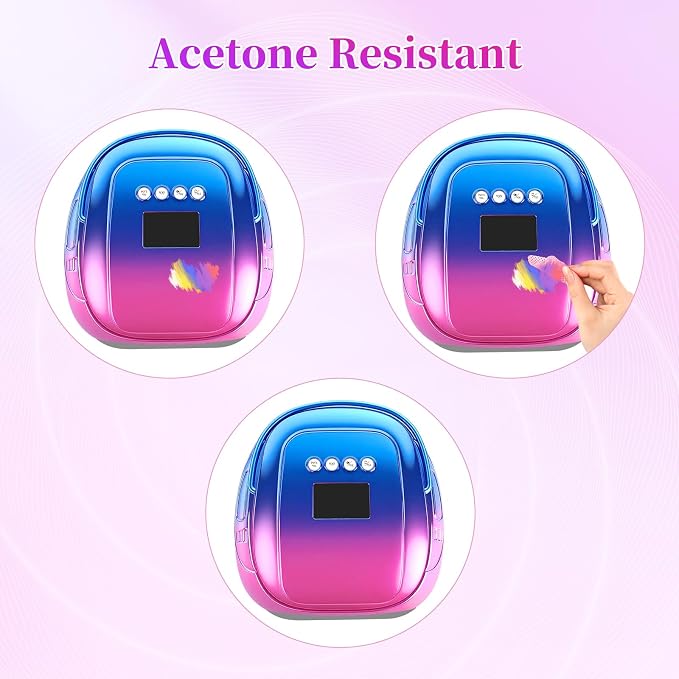 126W Rechargeable UV LED Nail Lamp, Portable Cordless Nail Dryer with Auto Sensor and 4 Timer Settings, Professional Curing Lamp for Gel Polish and Salon (Plating Blue)