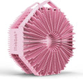 iTokGoK® Premium Silver-Infused Double-Sided Design 2-in-1 Silicone Body Scrubber for Women,Body Buffer Scrubber for Sensitive Skin, Ergonomic No-Slip Handle, Long-Lasting & Easy to Clean - Pink