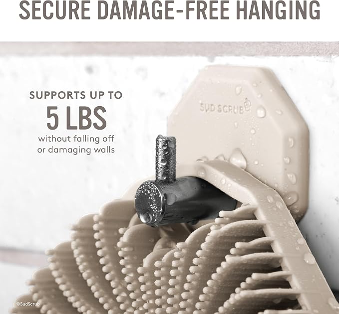 Sud Scrub® Body Scrubber + Shower Hook Set (Clay)