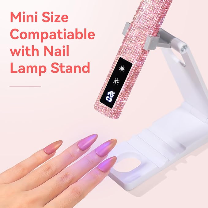 Makartt Handheld UV Nail Light with Painless Mode for Curing Builder Gel | 800mAh Rechargeable UV Light for Gel-X Nail Tips Portable Nail Lamp with LCD Display & 3 Timers Home DIY & Salon, Diamond