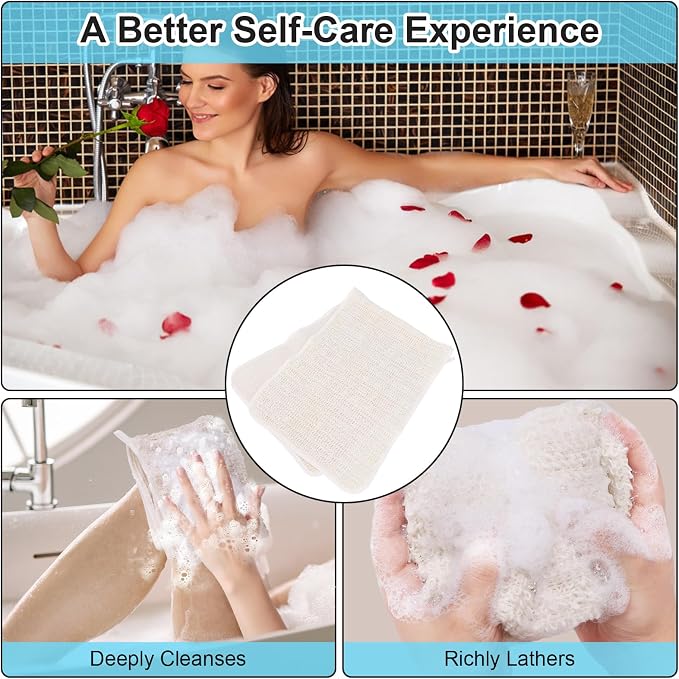 Exfoliating Loofah Washcloth Back Scratcher for Women, Natural Sisal Body Exfoliator Scrubber, Rough Sisal estropajos para el Cuerpo Deep Exfoliating Towel for Shower