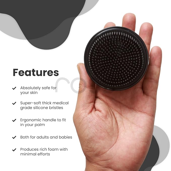 Ross Bath & Shower Massager Body Brush with Soft Silicone Bristles (Black)