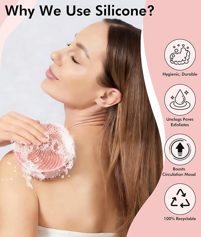 Body Scrubber - 3 Pack Dual-Sided Exfoliating Shower Brush & Bath Brush for Women Men, Gentle Body Brush with Rich Foaming, Alternative to Shower Loofah