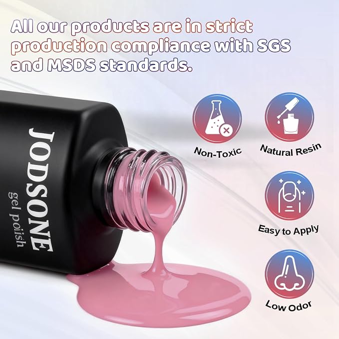 JODSONE 32 Colors Gel Nail Polish Kit with Base Coat Matte Glitter Top Coat Soak Off Manicure Tools Manicure Salon DIY at Home