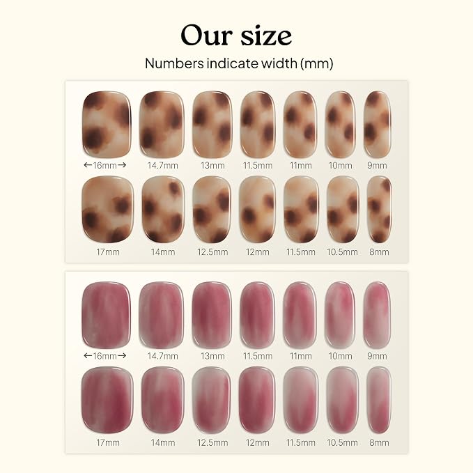 Heyhae Semi Cured Gel Nail Strips Salon Quality - Hey, She Ate | No UV Light Needed | Salon Quality, Easy Apply & Remove | 28 Strips, 1 Prep Pad, Nail File, Wooden Stick | Pink Marble