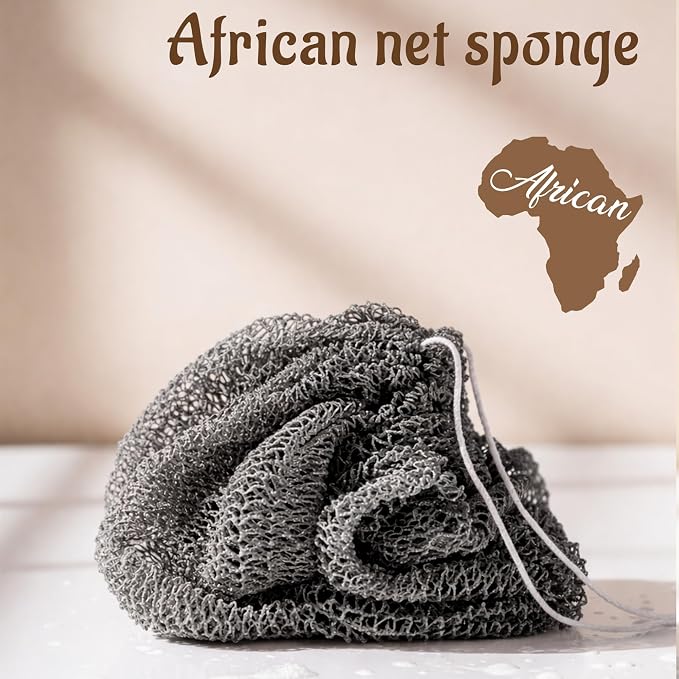 Yiclick African Net Sponge Authentic with Knots - Exfoliating Washcloth Towel, Back Scrubber for Shower Bath, Exfoliating Body Scrubber Exfoliator, African Rags Wash Cloth Loofah Lufa Sponge